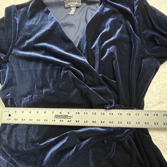 R&M Richards 5471W Womens Plus Size 18W Velvet Ruched Formal Evening Dress New - Picture 8 of 10